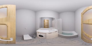 ilustração 3d 360 graus de panorama do interior do banheiro Ilustração Royalty Free ilustração 3d 360 graus de panorama do interior do banheiro Ilustração Royalty Free