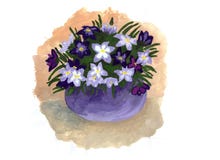 Ilustração da aquarela de um ramalhete das flores ilustração stock Ilustração da aquarela de um ramalhete das flores ilustração stock