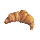Ilustração da aquarela do croissant francês quente ilustração stock Ilustração da aquarela do croissant francês quente ilustração stock
