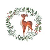 Ilustração da aquarela da grinalda do Natal com cervos ilustração royalty free Ilustração da aquarela da grinalda do Natal com cervos ilustração royalty free