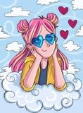 Ilustração da forma do dia de Valentim para a menina do cartão ilustração do vetor Ilustração da forma do dia de Valentim para a menina do cartão ilustração do vetor