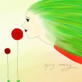 Ilustração da menina da mola ilustração royalty free Ilustração da menina da mola ilustração royalty free