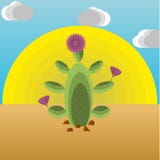Ilustração de um cacto extrativo no deserto ilustração do vetor Ilustração de um cacto extrativo no deserto ilustração do vetor