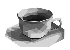 Ilustração do copo cinzento no estilo da faceta ilustração stock Ilustração do copo cinzento no estilo da faceta ilustração stock