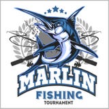 Ilustração do logotipo da pesca do espadim azul Ilustração do vetor ilustração royalty free Ilustração do logotipo da pesca do espadim azul Ilustração do vetor ilustração royalty free