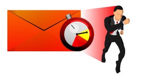 Ilustração do vetor do caráter do negócio, do envelope e do pulso de disparo do alvo do tempo o tema de fins do prazo do trabalho ilustração stock Ilustração do vetor do caráter do negócio, do envelope e do pulso de disparo do alvo do tempo o tema de fins do prazo do trabalho ilustração stock