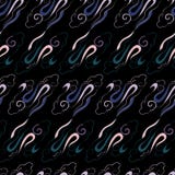 Ilustração do vetor do crepúsculo lunar bonito com teste padrão sem emenda da repetição das nuvens brilhantes coloridas ilustração stock Ilustração do vetor do crepúsculo lunar bonito com teste padrão sem emenda da repetição das nuvens brilhantes coloridas ilustração stock