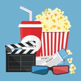 Ilustração do vetor Pipoca e bebida Beira da tira do filme Cinem ilustração do vetor Ilustração do vetor Pipoca e bebida Beira da tira do filme Cinem ilustração do vetor