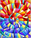 A ilustração do vitral, telhas coloridas arranjou em uma espiral Imagem de Stock A ilustração do vitral, telhas coloridas arranjou em uma espiral Imagem de Stock