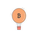 Ilustração do ícone do vetor do conceito de Bitcoin com o balão de ar quente ilustração do vetor Ilustração do ícone do vetor do conceito de Bitcoin com o balão de ar quente ilustração do vetor