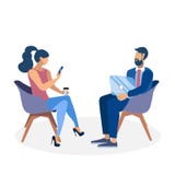 Ilustração lisa da conversação do negócio do colega de trabalho ilustração stock Ilustração lisa da conversação do negócio do colega de trabalho ilustração stock