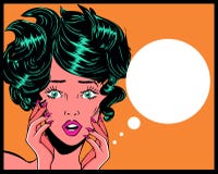 Ilustração retro do pop art de OMG da mulher com a bolha do discurso ilustração do vetor Ilustração retro do pop art de OMG da mulher com a bolha do discurso ilustração do vetor