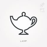Ilustração simples do vetor com capacidade para mudar Linha lâmpada do ícone ilustração do vetor Ilustração simples do vetor com capacidade para mudar Linha lâmpada do ícone ilustração do vetor
