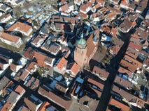aerial view over Weil der Stadt Baden Wuerttemberg Germany