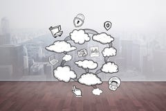 Image composée de griffonnage de calcul de nuage Image stock Image composée de griffonnage de calcul de nuage Image stock