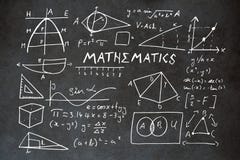 Image composée de texte de mathématiques avec des formes géométriques illustration stock Image composée de texte de mathématiques avec des formes géométriques illustration stock