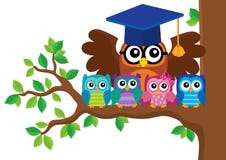 Image 5 de thème de professeur et de jeunes hiboux de hibou illustration stock Image 5 de thème de professeur et de jeunes hiboux de hibou illustration stock