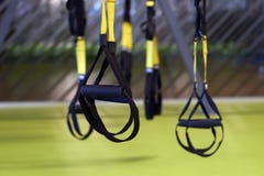 Image Of A Trx Suspension In Closeup Inside Of A Gym. Royalty Free Stock Photo