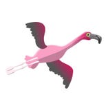 Image rose mignonne volante de vecteur d'isolat de flamant de bande dessinée illustration libre de droits Image rose mignonne volante de vecteur d'isolat de flamant de bande dessinée illustration libre de droits