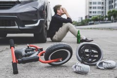 Image of shocked and scared driver after accident involved Kid`s bike and helmet lying on the road on pedestrian crossing after stock photos Image of shocked and scared driver after accident involved Kid`s bike and helmet lying on the road on pedestrian crossing after stock photos