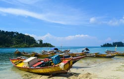 Boats docked along the beach royalty free stock image Boats docked along the beach royalty free stock image