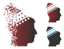 Image tramée cassée Brain Shower Icon de pixel illustration stock Image tramée cassée Brain Shower Icon de pixel illustration stock