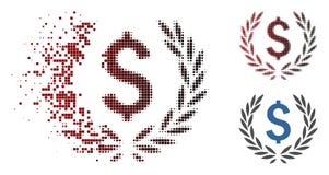 Image tramée de dissolution Laurel Bank Emblem Icon de pixel illustration de vecteur Image tramée de dissolution Laurel Bank Emblem Icon de pixel illustration de vecteur