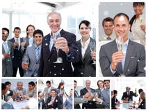 Imagem composta da colagem dos executivos que comemoram o sucesso Fotografia de Stock Royalty Free Imagem composta da colagem dos executivos que comemoram o sucesso Fotografia de Stock Royalty Free