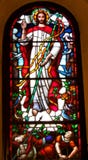 Imagen de Jesús en el vitral en la iglesia fotos de archivo Imagen de Jesús en el vitral en la iglesia fotos de archivo