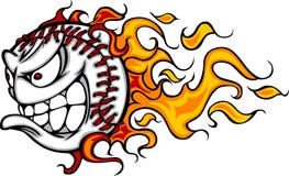 Imagen llameante del vector de la cara de la bola del béisbol stock de ilustración Imagen llameante del vector de la cara de la bola del béisbol stock de ilustración