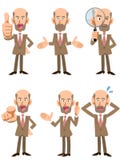 Elderly male suits company employee set stock illustration Elderly male suits company employee set stock illustration