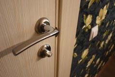 The interior of a room installed with a new interior. door.The installed door harmoniously complements the interior of the room, b royalty free stock image The interior of a room installed with a new interior. door.The installed door harmoniously complements the interior of the room, b royalty free stock image