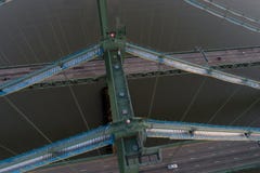 Immagine aerea del fuco del ponte di memoriale di Delaware fotografia stock Immagine aerea del fuco del ponte di memoriale di Delaware fotografia stock