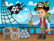 Immagine 4 di argomento del ragazzo del pirata illustrazione vettoriale Immagine 4 di argomento del ragazzo del pirata illustrazione vettoriale