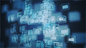 Immagine generata Digital di luce blu e delle bande che si muovono velocemente immagine stock Immagine generata Digital di luce blu e delle bande che si muovono velocemente immagine stock