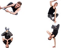 Immagine multipla del break dance del giovane immagini stock libere da diritti Immagine multipla del break dance del giovane immagini stock libere da diritti