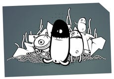 Immagine sconosciuta dei graffiti illustrazione vettoriale Immagine sconosciuta dei graffiti illustrazione vettoriale