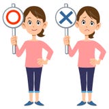 A housewife shows answers of correct and in correct. The image of A housewife shows answers of correct and in correct vector illustration A housewife shows answers of correct and in correct. The image of A housewife shows answers of correct and in correct vector illustration