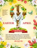 Incrocio della croce di Pasqua di vettore e corona pasquale illustrazione di stock Incrocio della croce di Pasqua di vettore e corona pasquale illustrazione di stock