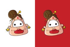 Indian Lady face with red lips and red bindi. royalty free illustration Indian Lady face with red lips and red bindi. royalty free illustration