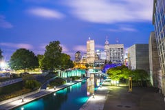 indianapolis,indiana,usa-09-13-17, beautiful indiannapolis skyline with reflection on water. royalty free stock images indianapolis,indiana,usa-09-13-17, beautiful indiannapolis skyline with reflection on water. royalty free stock images