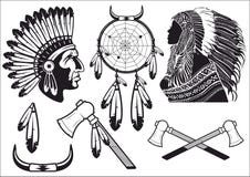 Indiano americano in costume tradizionale nel vettore Dreamcatcher illustrazione vettoriale Indiano americano in costume tradizionale nel vettore Dreamcatcher illustrazione vettoriale