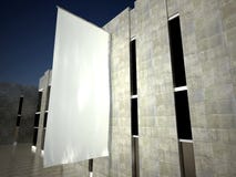 indicador publicitario vacío en blanco 3d en la pared del edificio imagen de archivo indicador publicitario vacío en blanco 3d en la pared del edificio imagen de archivo