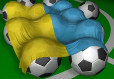 indicador y fútbol-bolas de 3D-rendering Ucrania ilustración del vector indicador y fútbol-bolas de 3D-rendering Ucrania ilustración del vector