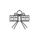 Indien Taj Mahal symbol Beståndsdel av den Indien kultursymbolen Tunn linje symbol för websitedesignen och utveckling, app-utveck vektor illustrationer Indien Taj Mahal symbol Beståndsdel av den Indien kultursymbolen Tunn linje symbol för websitedesignen och utveckling, app-utveck vektor illustrationer
