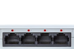 Indietro di un primo piano del router tutto il rosso immagini stock libere da diritti Indietro di un primo piano del router tutto il rosso immagini stock libere da diritti