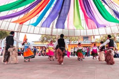 Indigenous dancers of Ecuador royalty free stock photography Indigenous dancers of Ecuador royalty free stock photography
