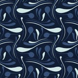 Indigo Blue Leaf Swirls Seamless Vector Pattern. Sketchy Drawn Geometric vector illustration Indigo Blue Leaf Swirls Seamless Vector Pattern. Sketchy Drawn Geometric vector illustration