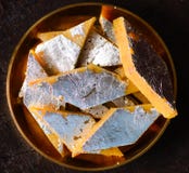 Indisk sötsak - Badam katli arkivfoto Indisk sötsak - Badam katli arkivfoto