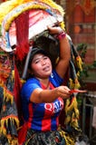 An Indonesian Woman Selling Buddhist Greeting Cards, Jakarta royalty free stock images An Indonesian Woman Selling Buddhist Greeting Cards, Jakarta royalty free stock images